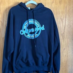 Navy Hoodie. Shows wear. Cottonwood Intermediate school. Size XL